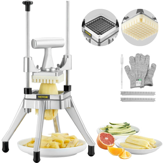 SucceBuy 3/8,1/4 Inch Manual Fruit Vegetable Dicer Cutter Commercial Food Cutter Stainless Steel Slicer Home Restaurant Kitchen