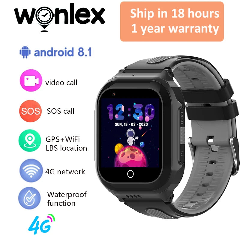 Wonlex Kids Smart Watch 4G GPS WIFI location Tracker SOS Video Call KT24S Children's smartwatch IP67 Waterproof smart baby watch