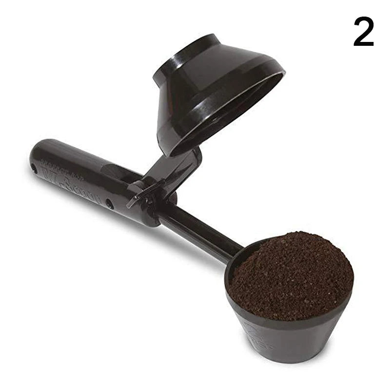 1pcs Coffee Scoop With Funnel For Reusable K-cup Coffee Pot 2 Tablespoon Capacity Coffee Measuring Spoon Kitchen Accessories