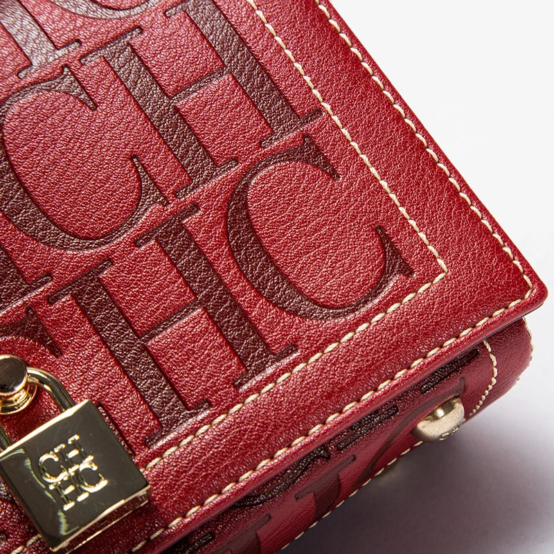 CHCH Fashion Classic Retro Women's New Shoulder Bag Letter PU Material Party Multi functional Crossbody Bag