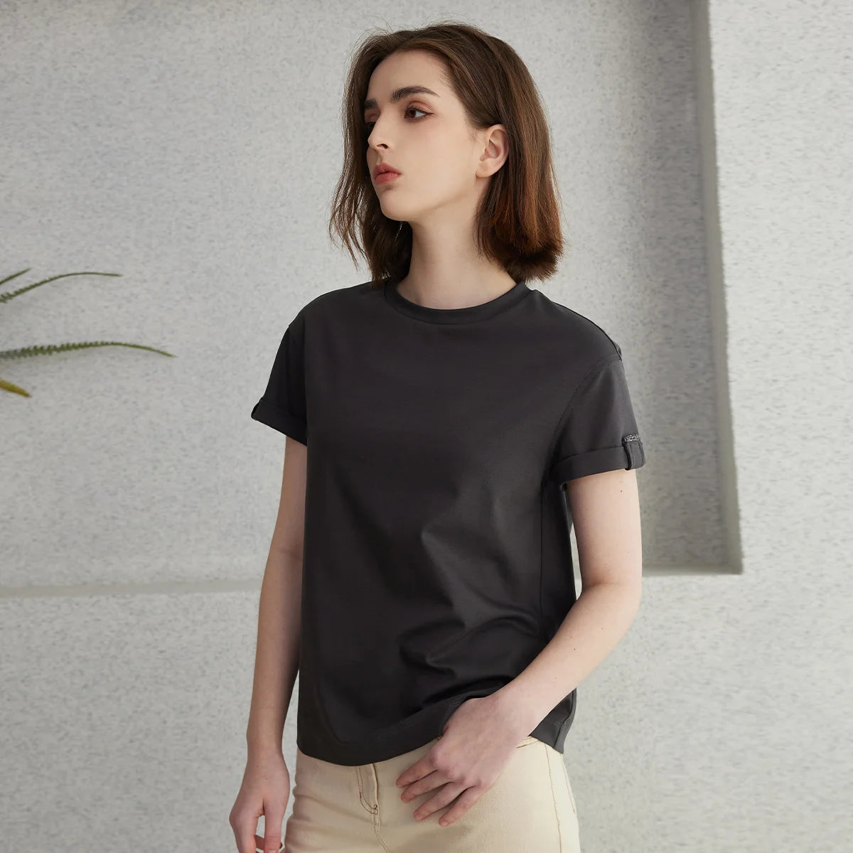 K2123L Summer Short Sleeved Clothes Premium Luxury Women's Clothing Combed Cotton Tshirts pima cotton Tee Shirt