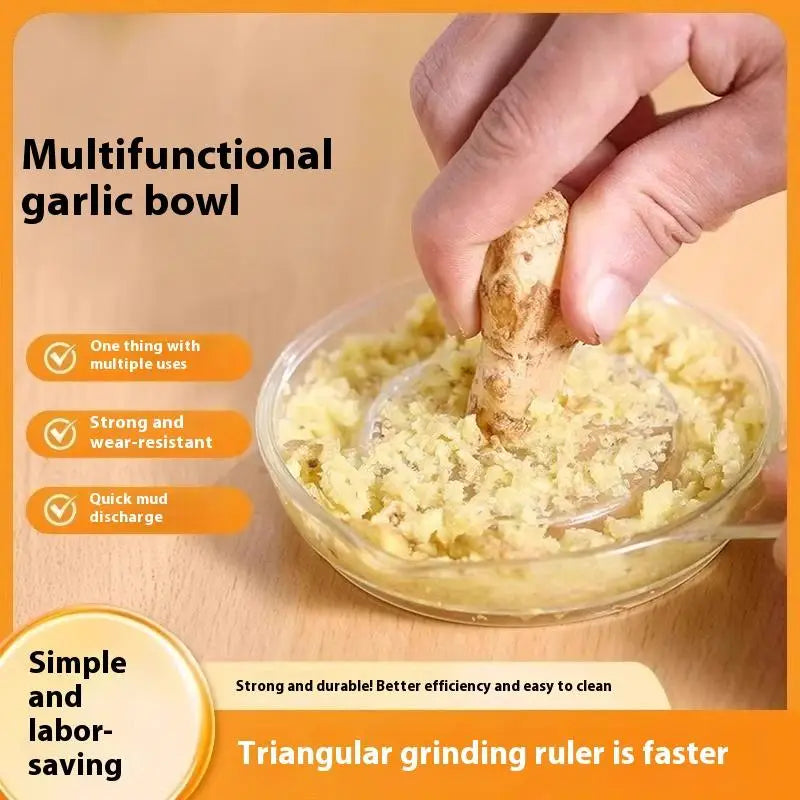 Food Gadgets Plastic Ginger Garlic Grater Tools Masher With Lids Kitchen Fruit Vegetables Hand Grinder Portable Round
