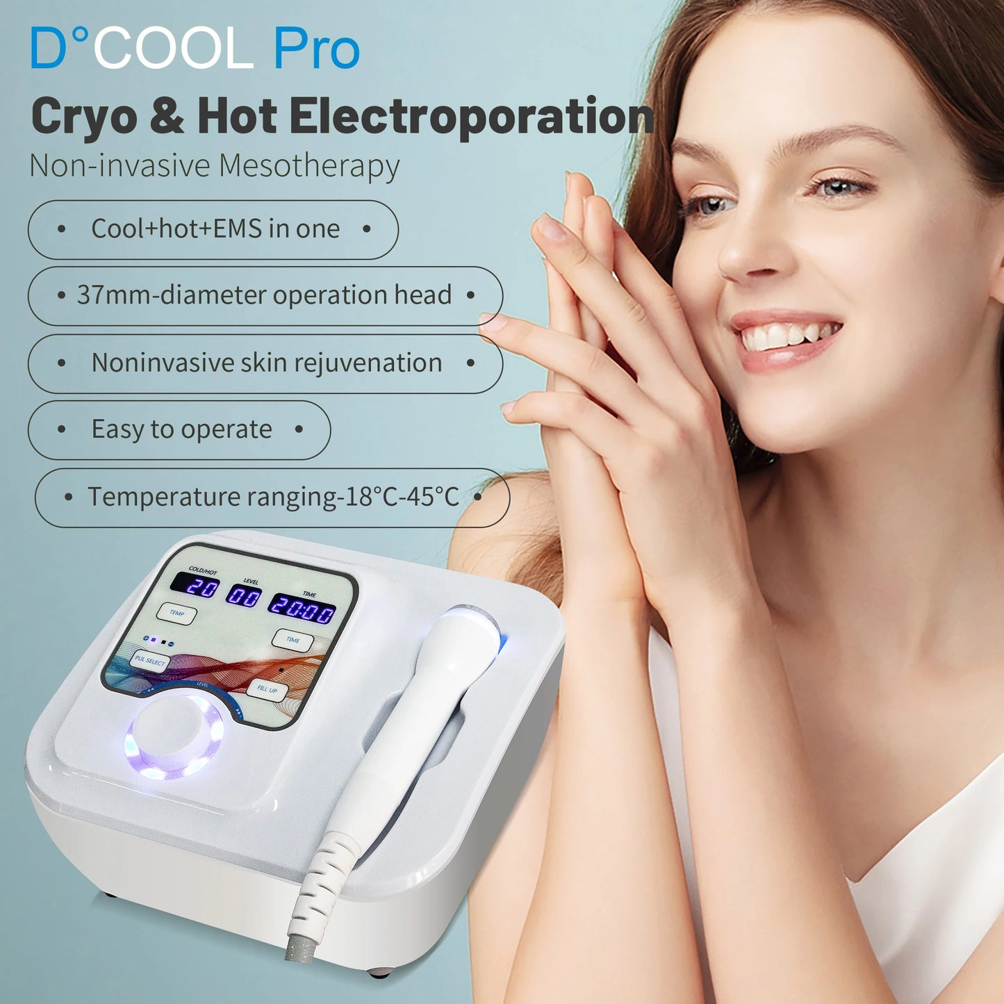 NEW Slimming Dcool Portable Cool Hot For Skin Tightening Anti Puffiness Facial Electroporation Machine Beauty Device