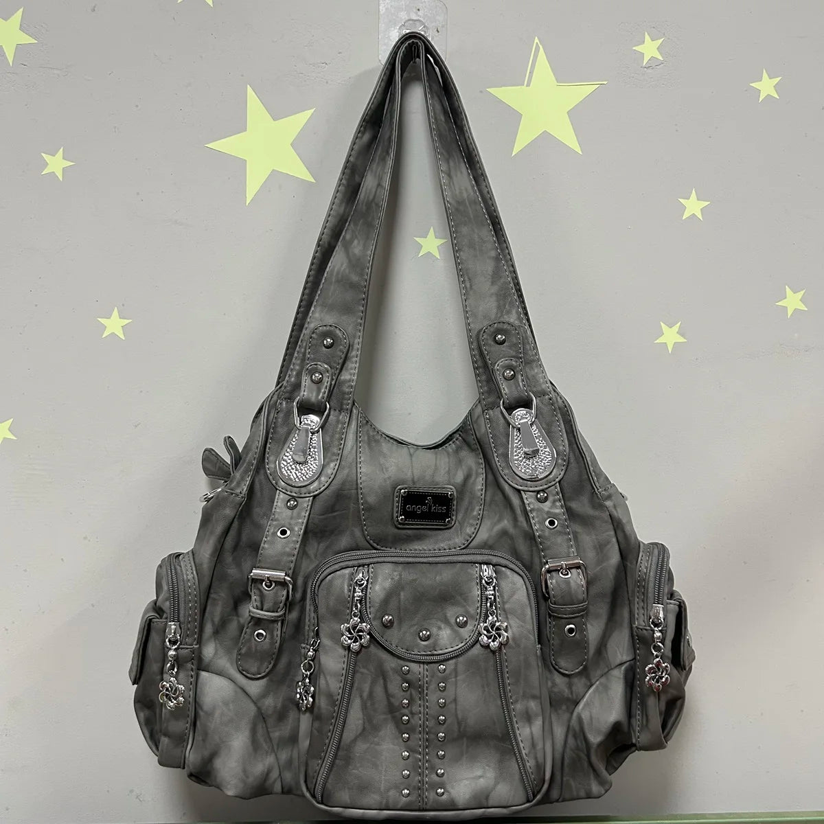 Women Handbags Black Vintage Shoulder Bags Fashion PU Handbag Female Satchel Big-capacity Shoulder Purse Bag bolsa feminina