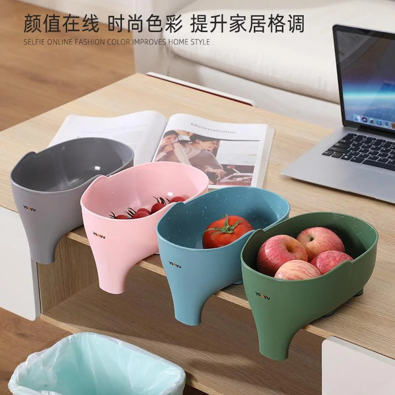 Elephant Drain Basket Multi-purpose Kitchen Storage Drain Basket Household Fruit and Vegetable Basket Plastic Drain Basket