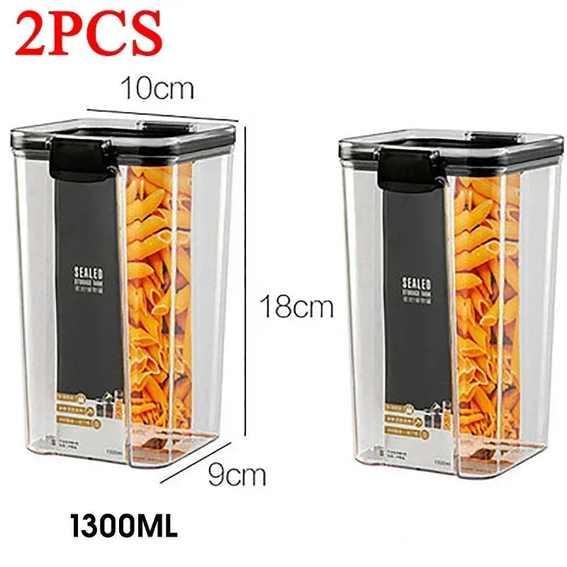 460-1800ml Sets Stackable Kitchen Sealed Jar Plastic Food Storage Box Multigrain Tank Bottle Dried Fruit Tea Storage Containers