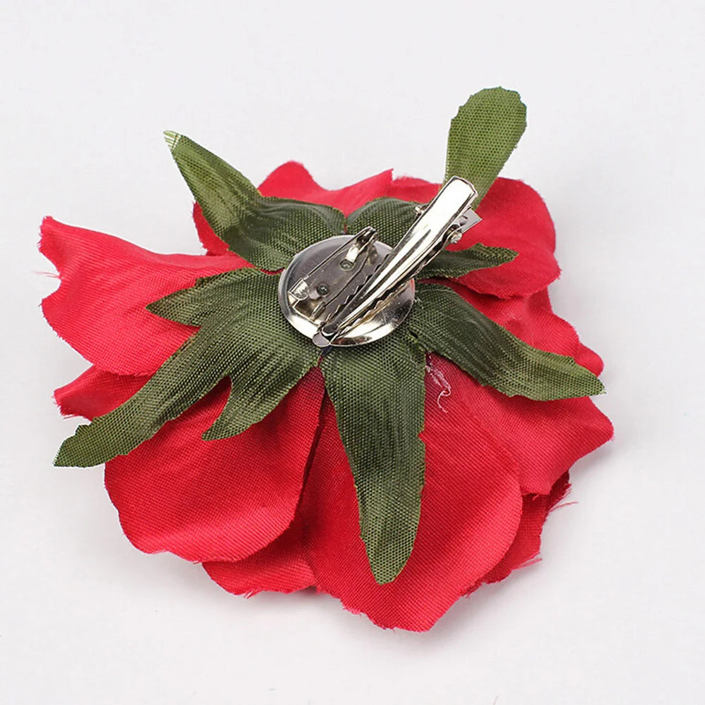 Big Rose Flower Hairpin For Bridal Wedding Simulated Flower Hair Clip Women Hawaii Holiday Diy Headdress Hair Accessories