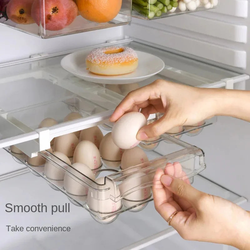 Home 1pc Drawer Style Refrigerator Egg Storage Box Household Plastic Fresh Keeping Holder Rack for Food Fruit