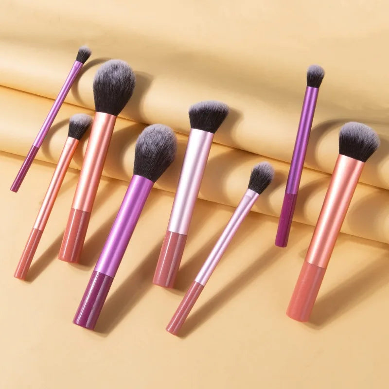 8pcs Pro Makeup Brush Set - Soft, Premium Synthetic Hair, Cruelty-Free, Easy to Clean, Foundation, Blush, Eyeshadow, Cosmetic