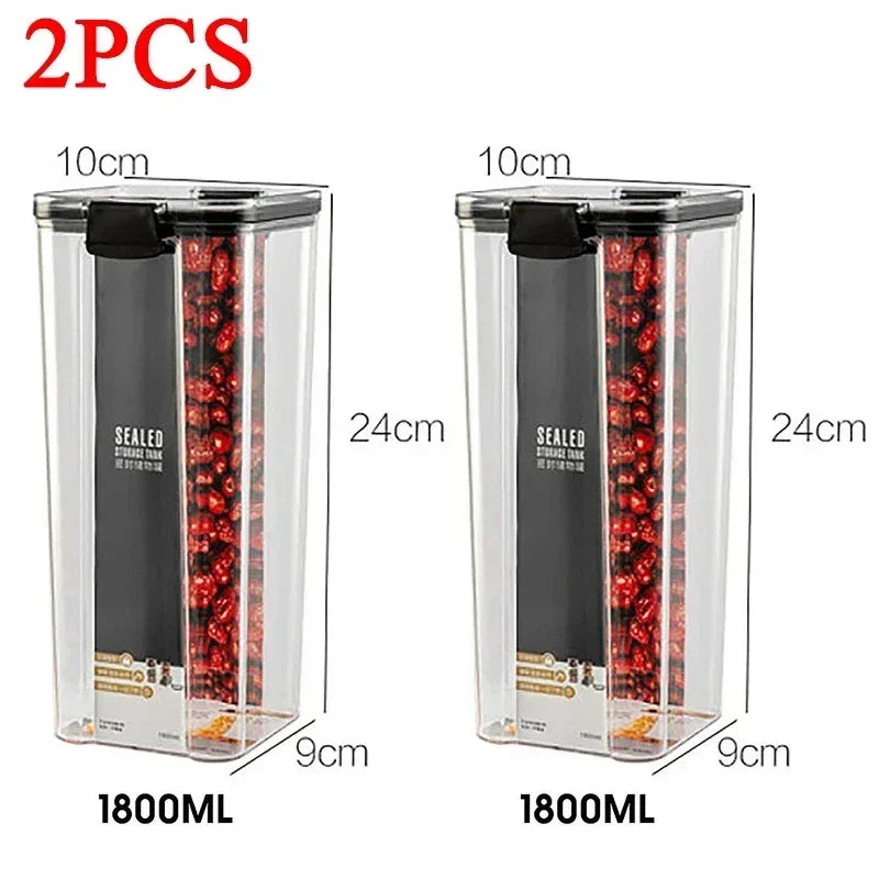 460-1800ml Sets Stackable Kitchen Sealed Jar Plastic Food Storage Box Multigrain Tank Bottle Dried Fruit Tea Storage Containers