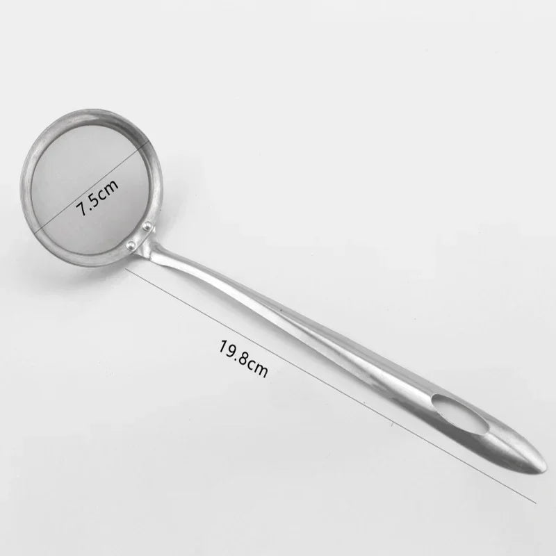 Oval Skimmer Stainless Steel Filter Mesh Oil Pot Food Filter Cookware Colander Fried Filter Kitchen Strainer Baking Cooking