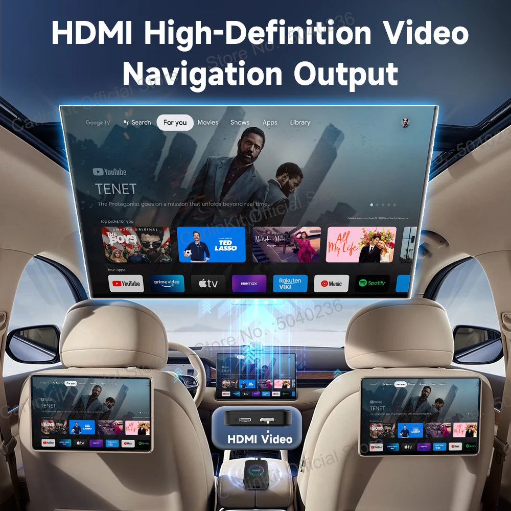 CarlinKit LITE S Android TV Box 5-In-1 Wireless CarPlay Wireless Android Auto HDMI Video Output Support Netflix IPTV For OEM Car