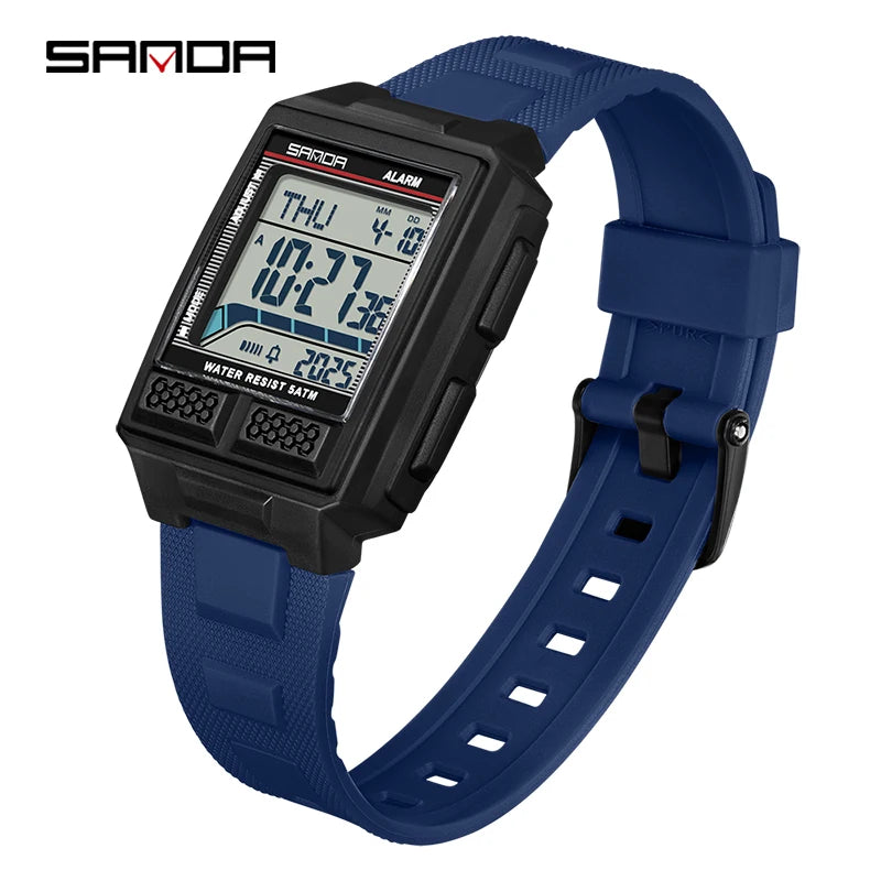 SANDA 2212 New 2025 Fashion Men's Electronic Watch Waterproof Multi functional Lightweight Sports Digital Watch reloj hombre