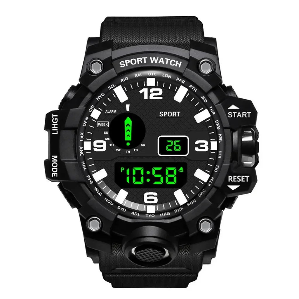 MAYZHISU Men's Sports Watch Luminous LED Digital Men Sport Watch Alarm Clock Waterproof Multifunction Military Electronic Watch