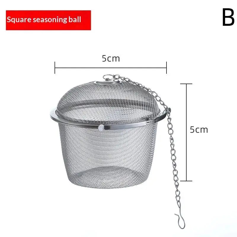Tea Coffee Stew Spice Soup Herbal Sieve Infuser Reusable Stainless Steel Seasoning Bag Ball Kitchen Filter Sachet With Chain