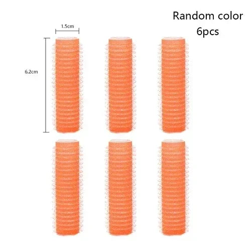 Hot Selling 6/12/24Pcs Pink Nylon Plastic Hair Rollers Set DIY Hairdressing Tools 3Sizes No Heat Self Grip Hair Roller Curlers