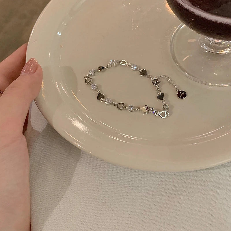 Fashion Silver Color Sparkling Adjustable Bracelets for Women Elegant Gypsophila Fine Bracelet New Wedding Party Jewelry Gifts