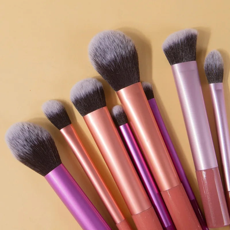 8pcs Pro Makeup Brush Set - Soft, Premium Synthetic Hair, Cruelty-Free, Easy to Clean, Foundation, Blush, Eyeshadow, Cosmetic