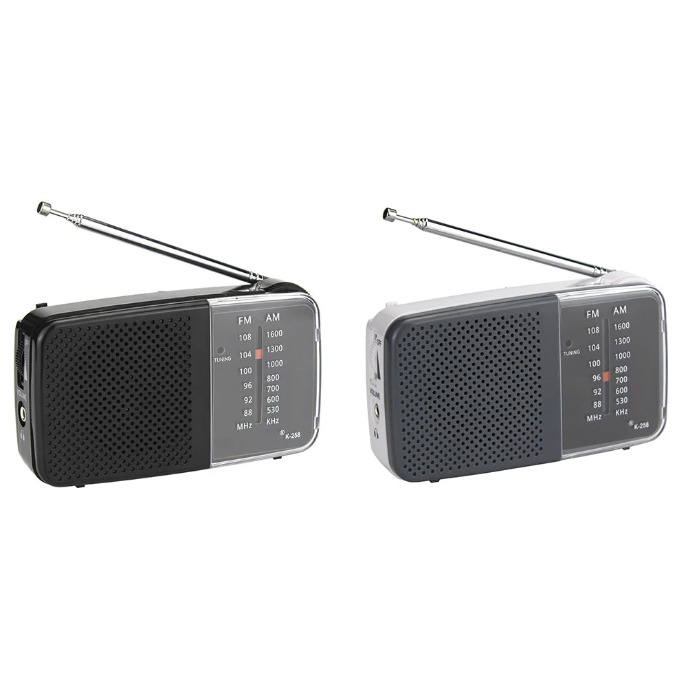 Portable Radio with Speaker Mini Transistor Radio with Strap Battery Powered Radio Telescopic Antenna for Running Cycling