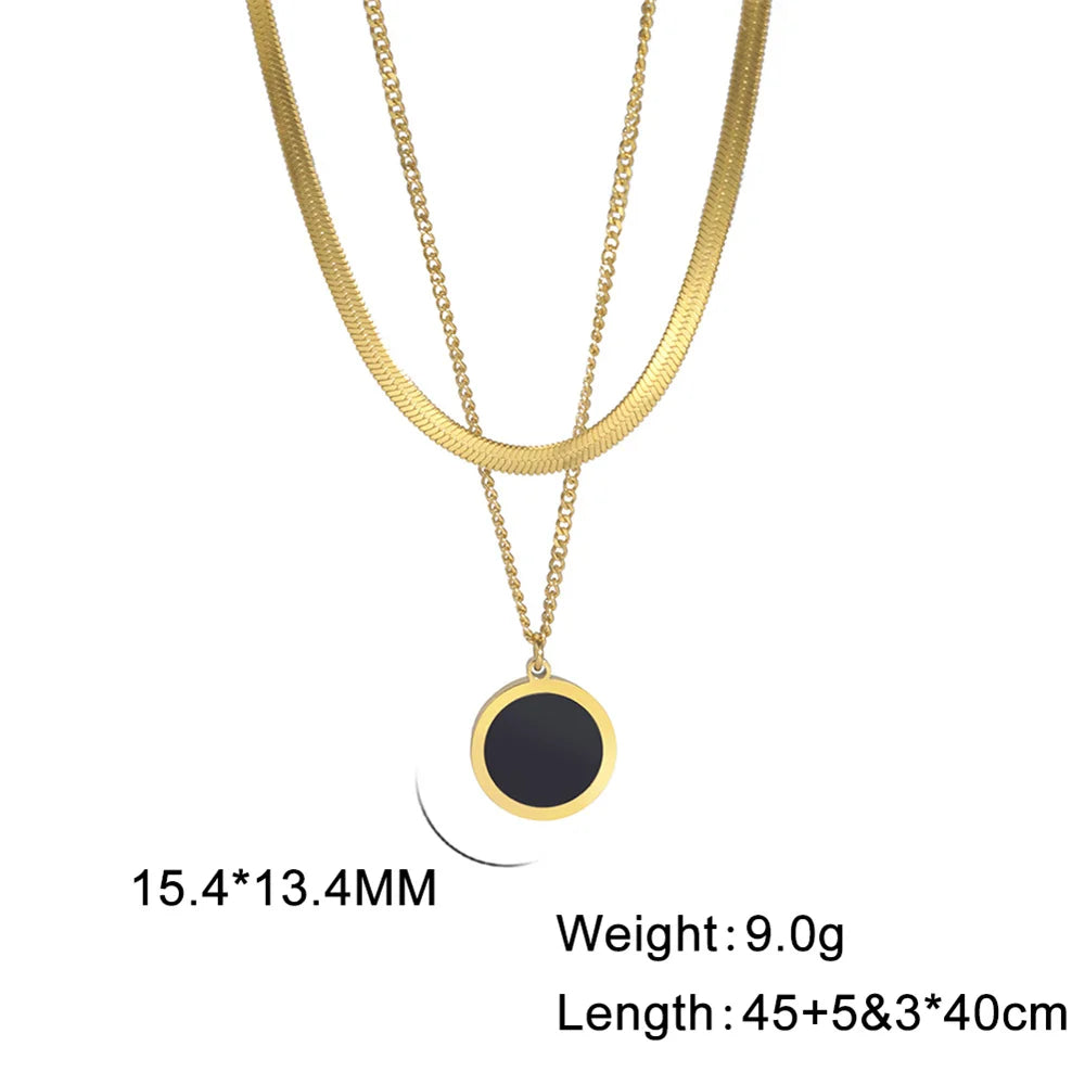 Cazador Multilayers Snake Chain Necklace Jewelry for Women Stainless Steel Disc Pendant New in Necklace Mother's Day Gift 2026