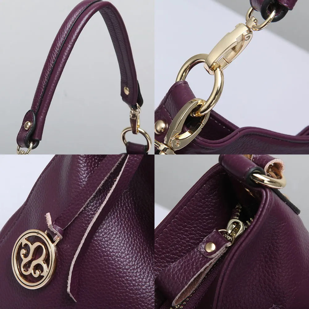 Zency Charm Dark Blue Women Shoulder Bag 100% Genuine Leather Hobo Fashion Lady Messenger Crossbody Purse Elegant Female Handbag