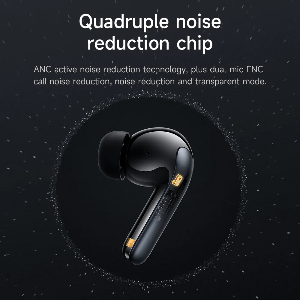 HOCO EQ5 ANC+ENC Bluetooth 5.3 Wireless Earphone Active Noise Cancellation Hifi Stereo Sound Dual Microphone Music Sport Earbuds