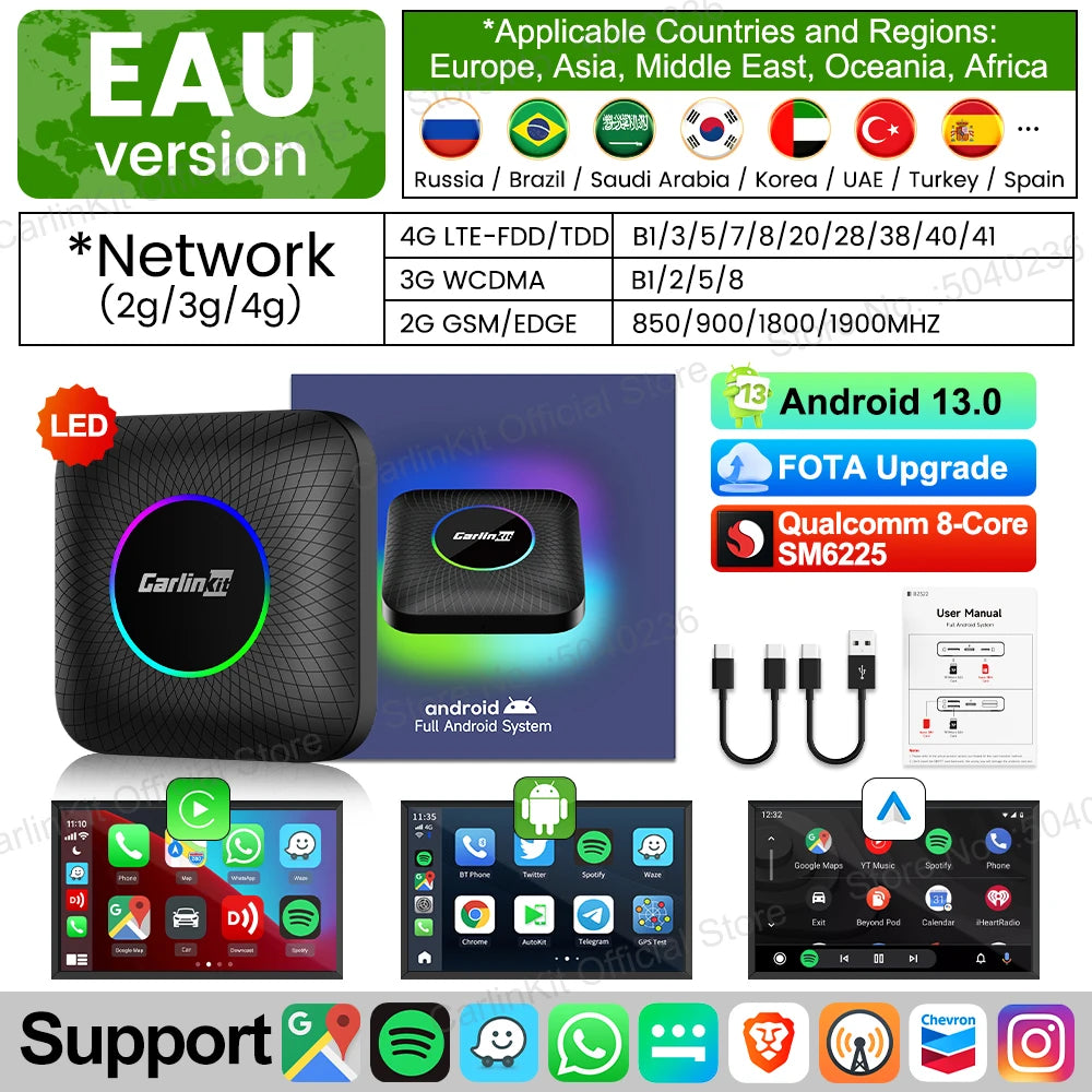 2026 New CarlinKit Mini CarPlay AI Box Qualcomm SM6225 8-Core Android Auto Wireless CarPlay TV Box 64G 128G Smart Streaming Box