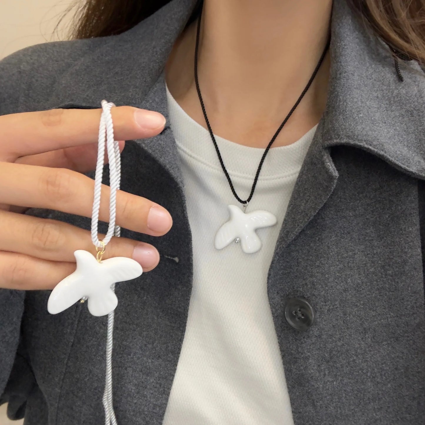 XIALUOKE Fashion Long Pendant Pigeon Necklace For Women European American Style Party Banquet Travel Jewelry Accessories