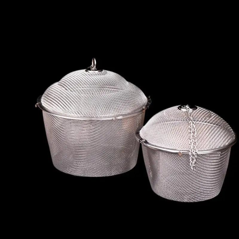 Tea Coffee Stew Spice Soup Herbal Sieve Infuser Reusable Stainless Steel Seasoning Bag Ball Kitchen Filter Sachet With Chain