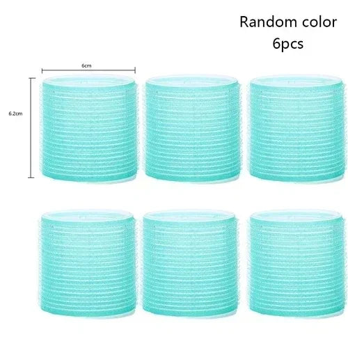 Hot Selling 6/12/24Pcs Pink Nylon Plastic Hair Rollers Set DIY Hairdressing Tools 3Sizes No Heat Self Grip Hair Roller Curlers