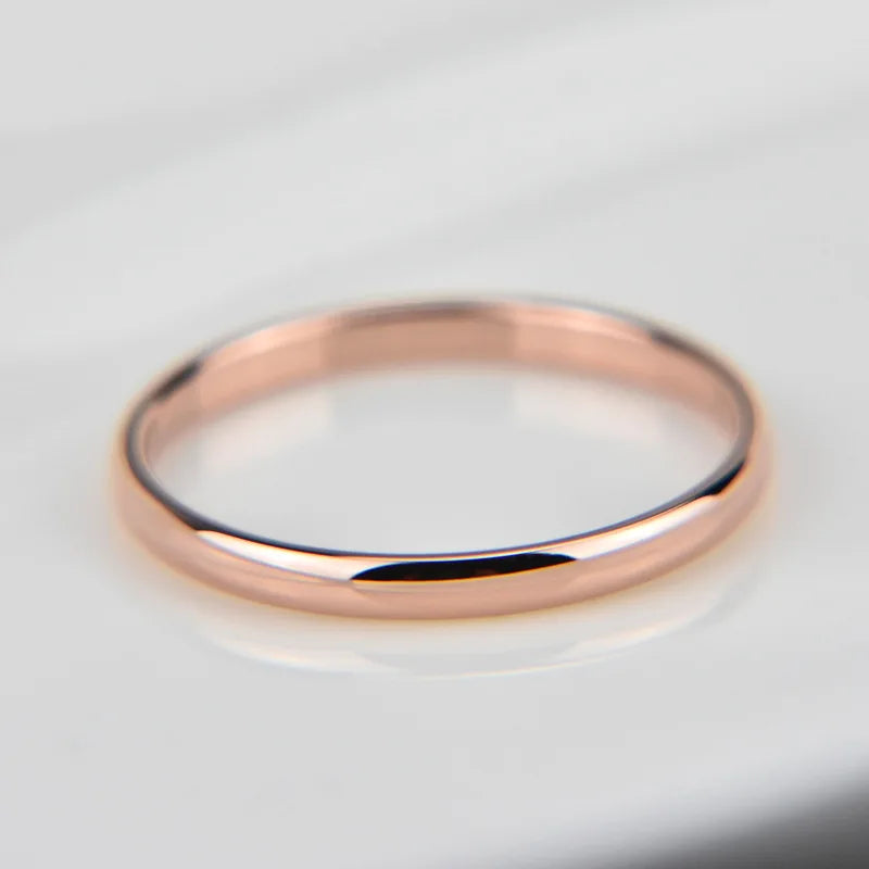 Custom 2mm Thin Rings Engraving Names Personalized For Woman Couples Stainless Steel Black Rose Gold Silver Color Jewelry