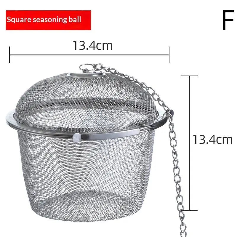 Tea Coffee Stew Spice Soup Herbal Sieve Infuser Reusable Stainless Steel Seasoning Bag Ball Kitchen Filter Sachet With Chain