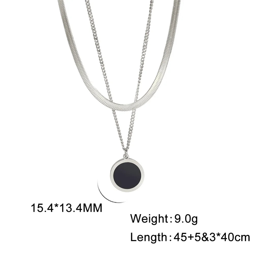 Cazador Multilayers Snake Chain Necklace Jewelry for Women Stainless Steel Disc Pendant New in Necklace Mother's Day Gift 2026