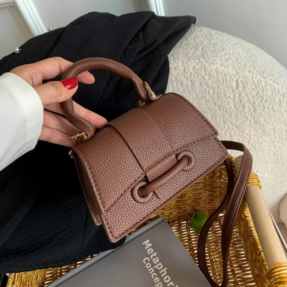Korean Fashion Versatile Exquisite Women's Bags Shoulder Buckle Solid Premium Texture Temperament Generous Handbag Crossbody