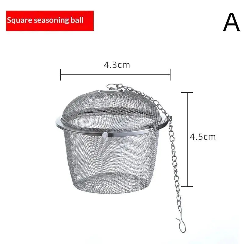 Tea Coffee Stew Spice Soup Herbal Sieve Infuser Reusable Stainless Steel Seasoning Bag Ball Kitchen Filter Sachet With Chain
