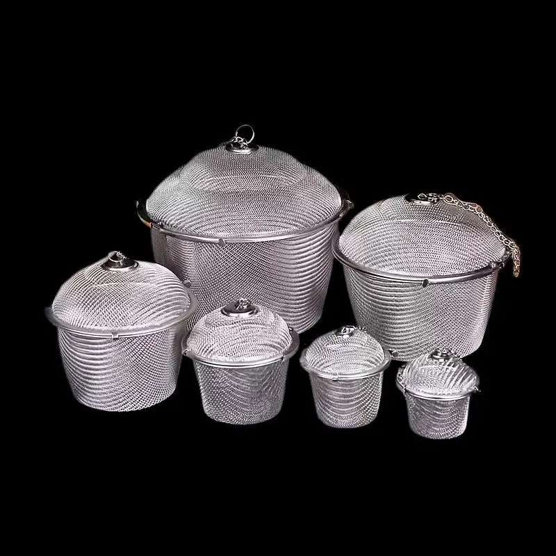 Tea Coffee Stew Spice Soup Herbal Sieve Infuser Reusable Stainless Steel Seasoning Bag Ball Kitchen Filter Sachet With Chain
