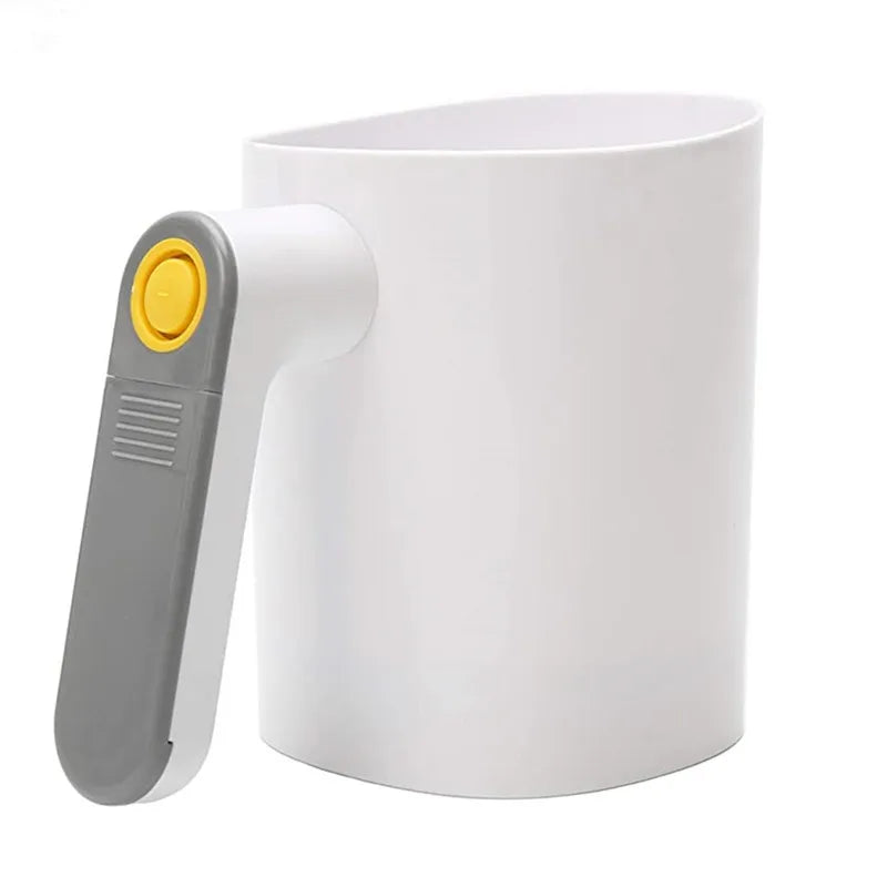 Electric Flour Shifter 1L Automatic Flour Strainer Handheld Cup Shape White Powder Sieve Battery Operated Fine Stainless Steel