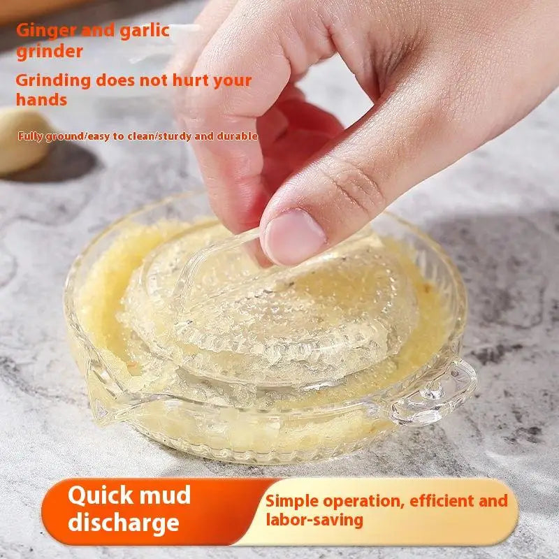 Food Gadgets Plastic Ginger Garlic Grater Tools Masher With Lids Kitchen Fruit Vegetables Hand Grinder Portable Round