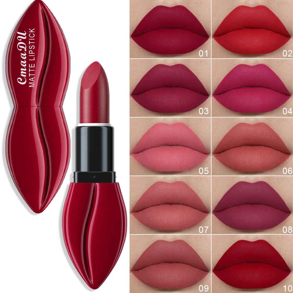 10color matte lipstick full and rich colors natural moisture comfortable fine and smooth texture long-lasting and easy to apply