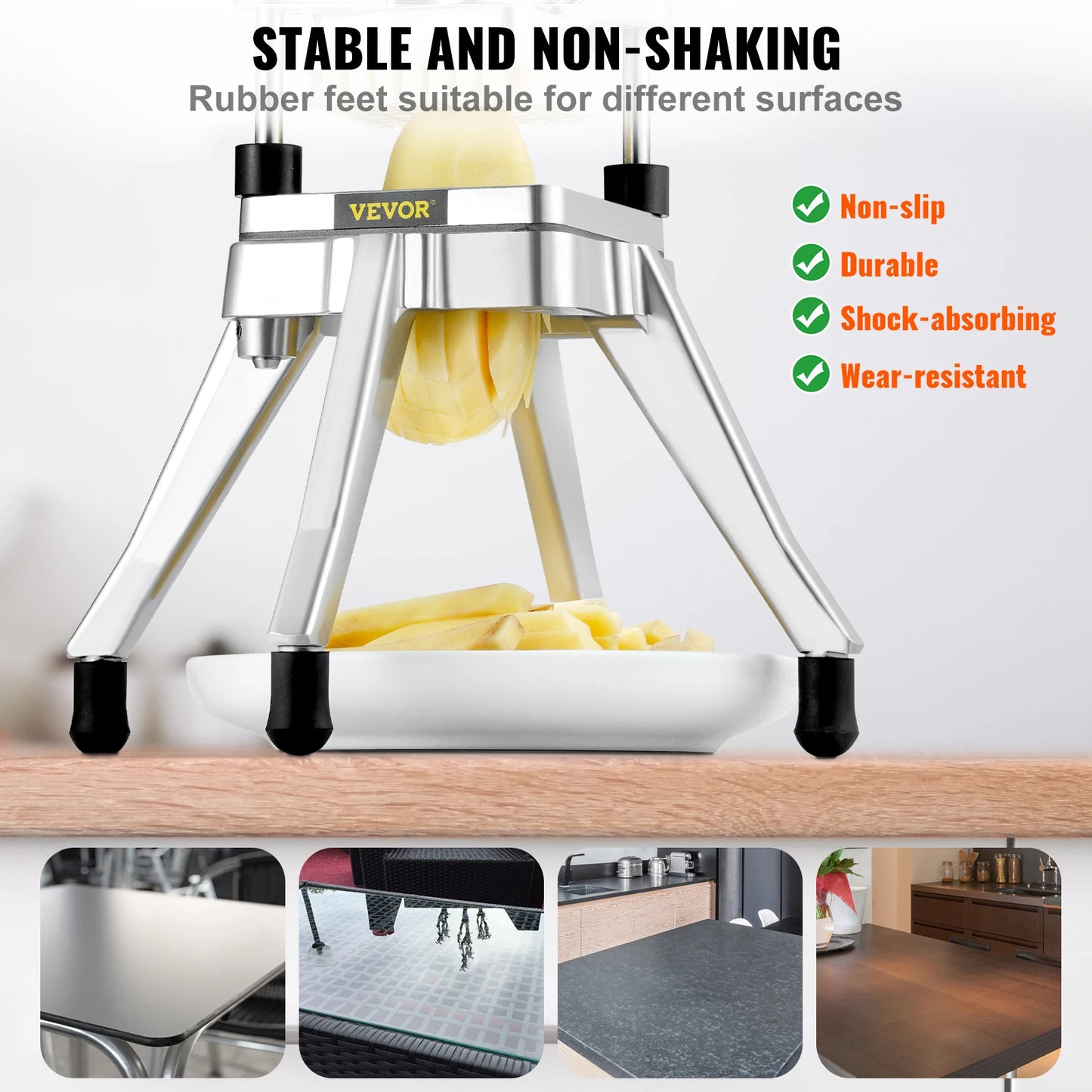 SucceBuy 3/8,1/4 Inch Manual Fruit Vegetable Dicer Cutter Commercial Food Cutter Stainless Steel Slicer Home Restaurant Kitchen
