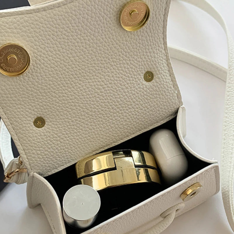 Korean Fashion Versatile Exquisite Women's Bags Shoulder Buckle Solid Premium Texture Temperament Generous Handbag Crossbody