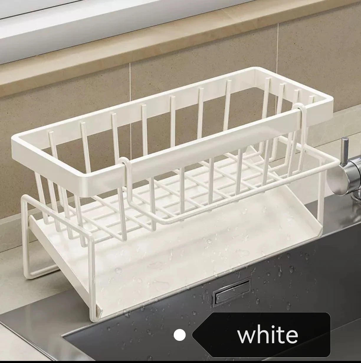 Kitchen Sink Organizer Rack Punch-free Sponge Holder Dishcloth Drain Shelf Storage for Home Kitchen