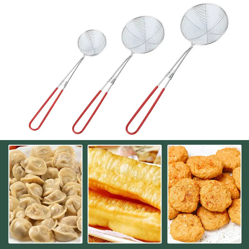 Stainless Steel Colander Sieve,Wire Skimmer Spoon With Handle For Hot Pot Eating Soup Draining Fried Pork Balls Food