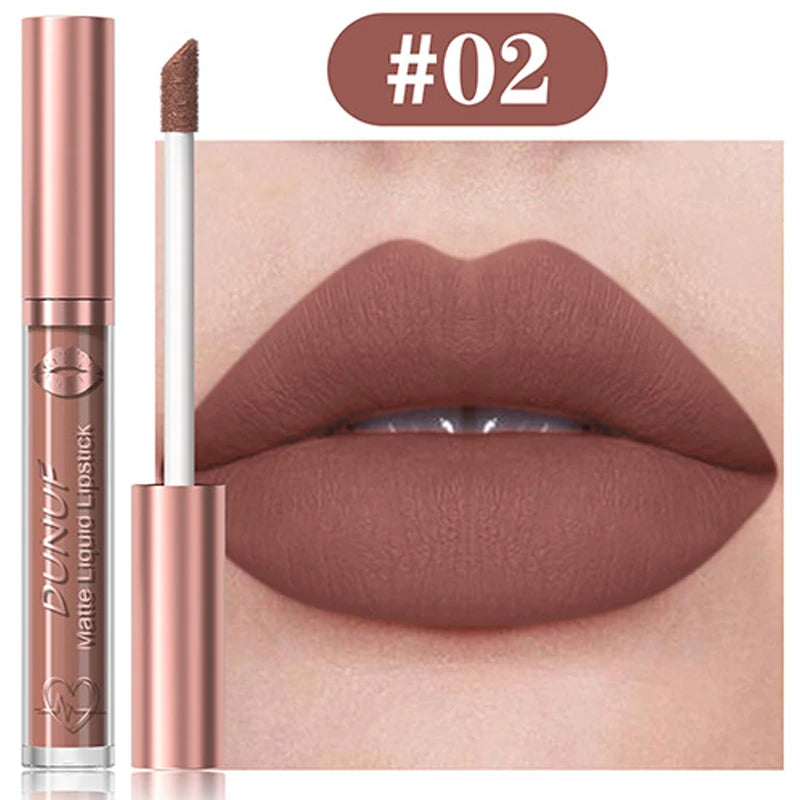 18-Colors Sexy Velvet Matte Lip Gloss Rose Pink Liquid Lipstick Beauty Red Waterproof Lasting Easy To Color Nude Lip Tint Makeup