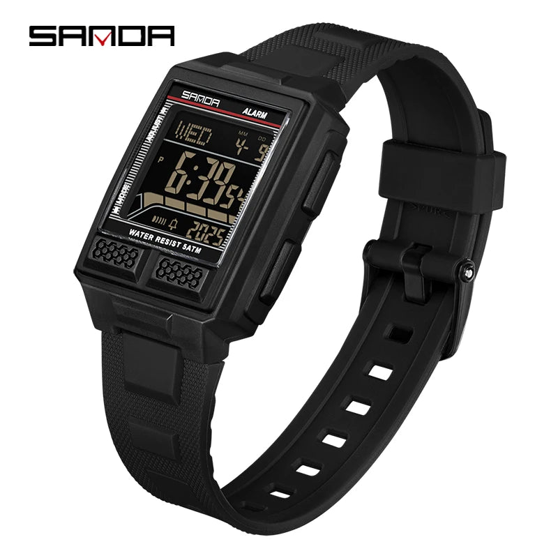 SANDA 2212 New 2025 Fashion Men's Electronic Watch Waterproof Multi functional Lightweight Sports Digital Watch reloj hombre