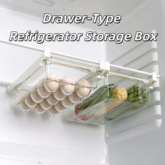 Home 1pc Drawer Style Refrigerator Egg Storage Box Household Plastic Fresh Keeping Holder Rack for Food Fruit