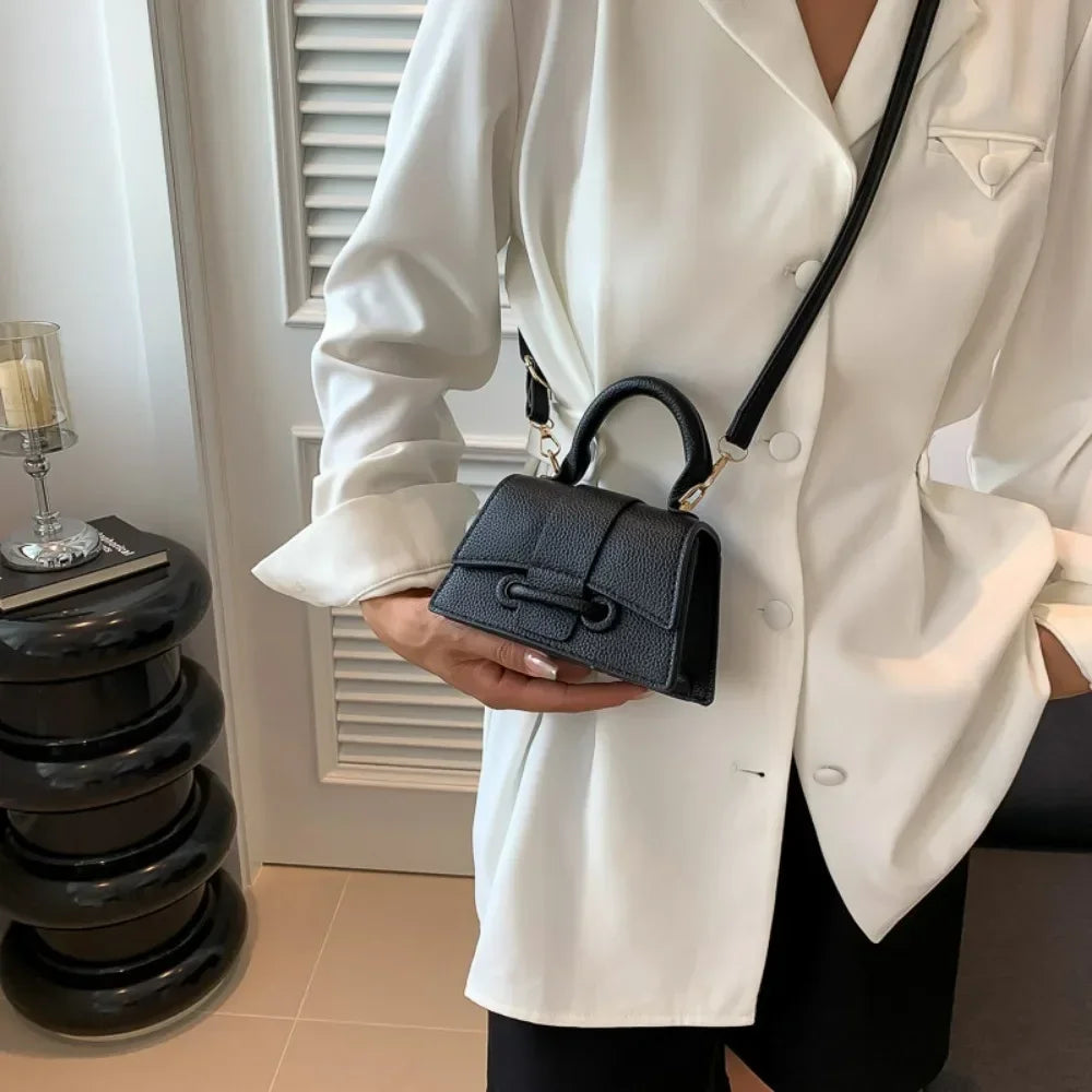 Korean Fashion Versatile Exquisite Women's Bags Shoulder Buckle Solid Premium Texture Temperament Generous Handbag Crossbody