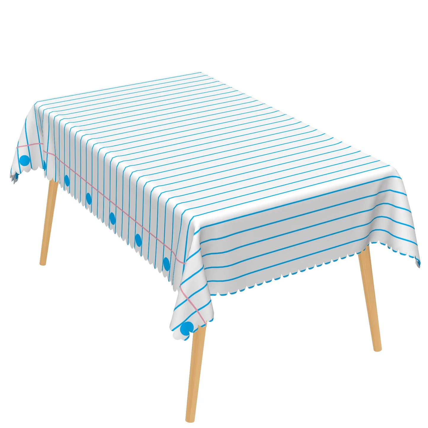 Blue Geometric Tablecloth Rectangular Modern Stripes Checkered Waves Waterproof Table Cover For Dining Room Kitchen Home Decor
