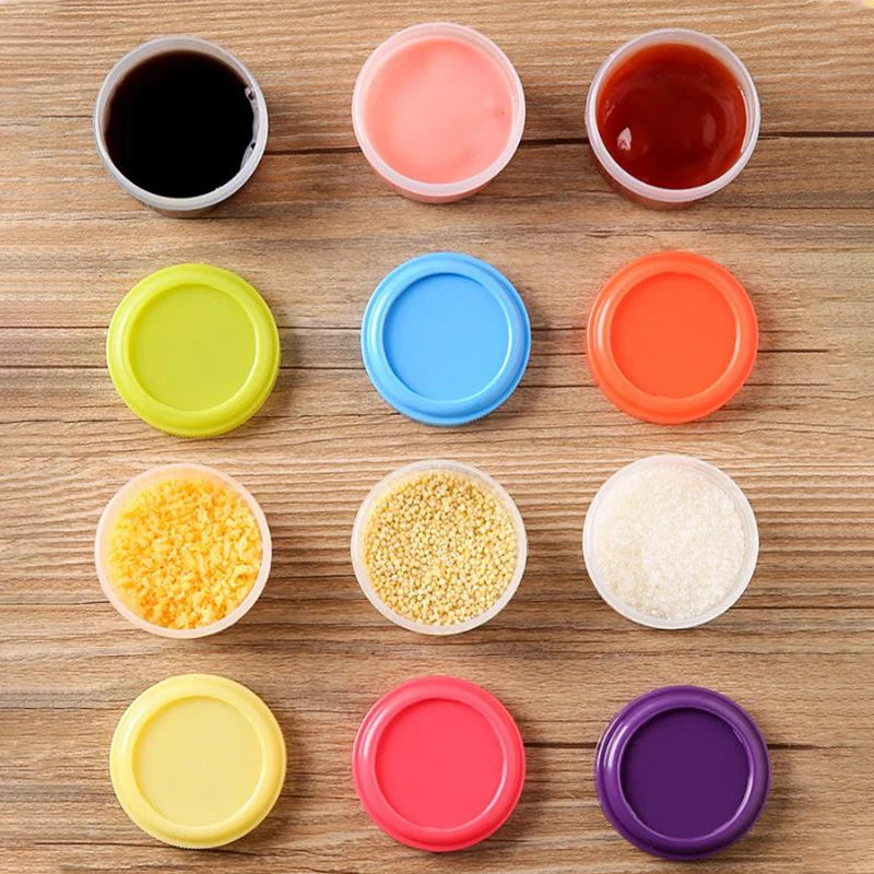 4Pcs 35ml Salad Dressing Containers To Go Plastic Twist Top Sauce Condiment Container With Lid Lunch Box Accessories