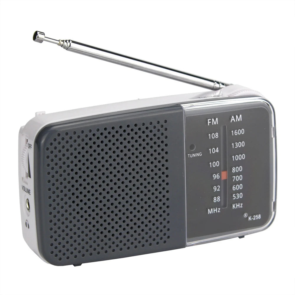 Portable Radio with Speaker Mini Transistor Radio with Strap Battery Powered Radio Telescopic Antenna for Running Cycling